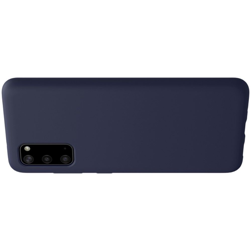 Мягкий матовый силиконовый бампер NILLKIN Flex чехол для Samsung Galaxy S20 Синий