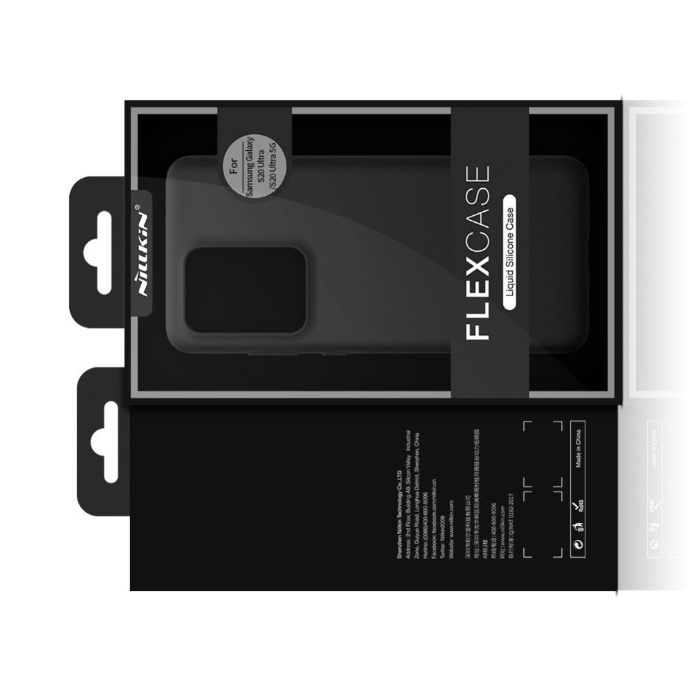 Мягкий матовый силиконовый бампер NILLKIN Flex чехол для Samsung Galaxy S20 Ultra Черный