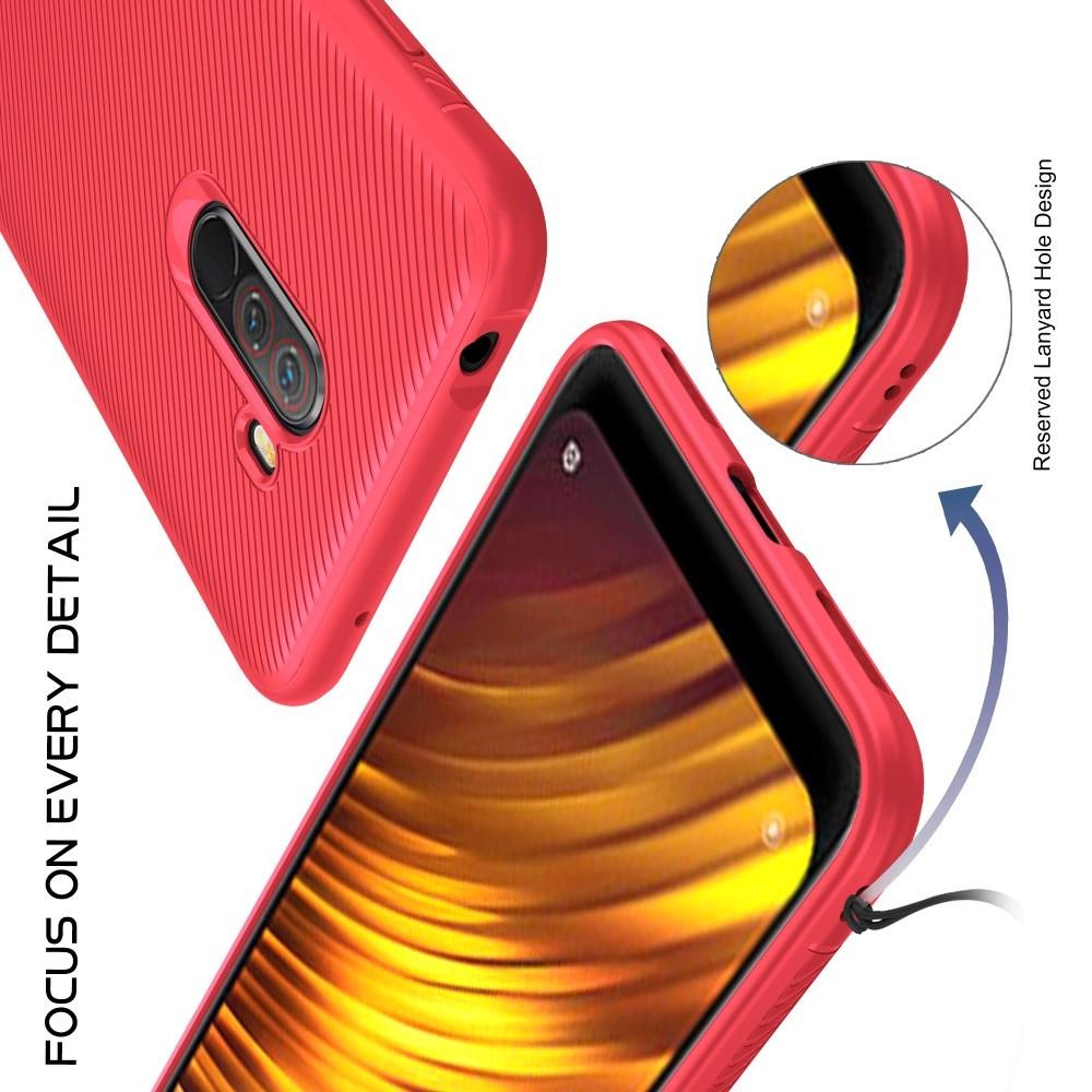 Мягкий матовый силиконовый бампер чехол для Xiaomi Pocophone F1 Красный