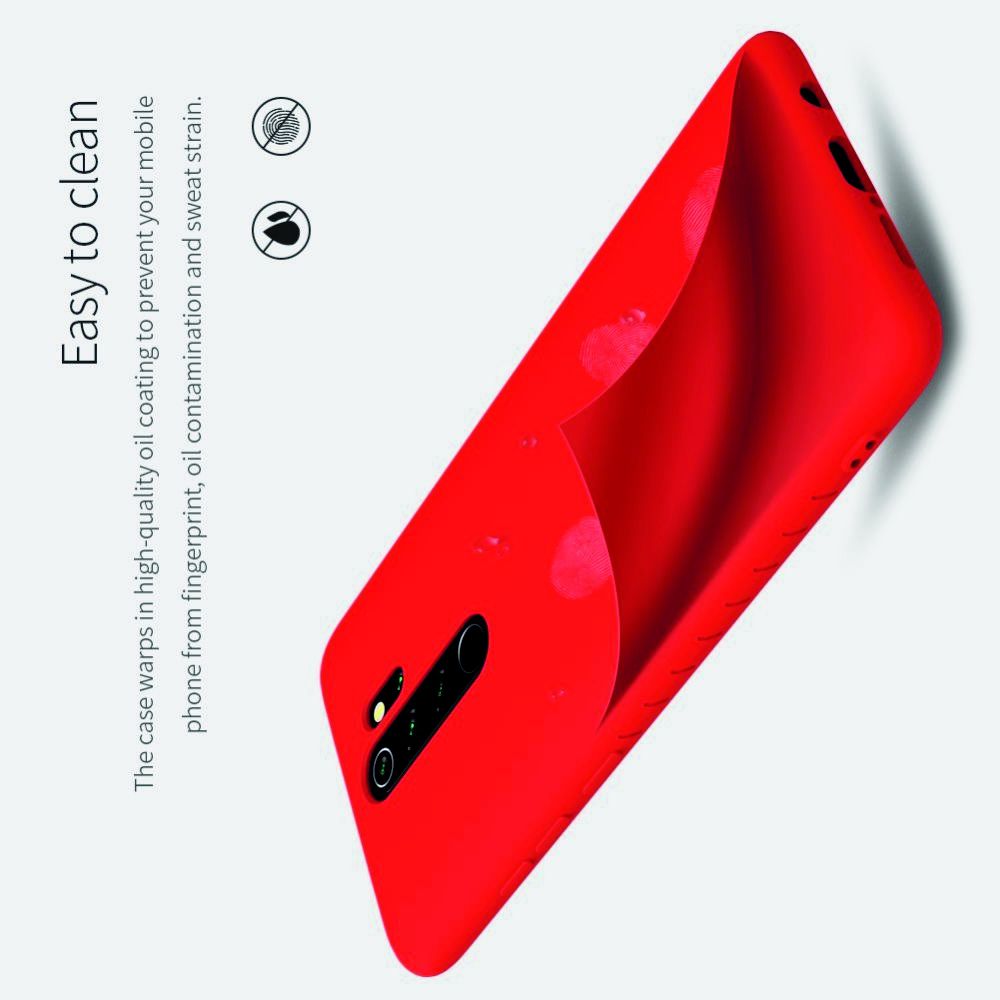 Мягкий матовый силиконовый бампер NILLKIN Flex чехол для Xiaomi Redmi Note 8 Pro Красный