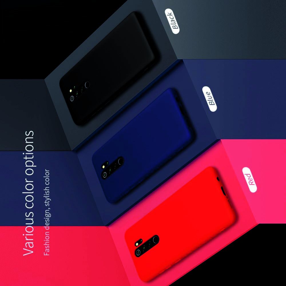 Мягкий матовый силиконовый бампер NILLKIN Flex чехол для Xiaomi Redmi Note 8 Pro Синий