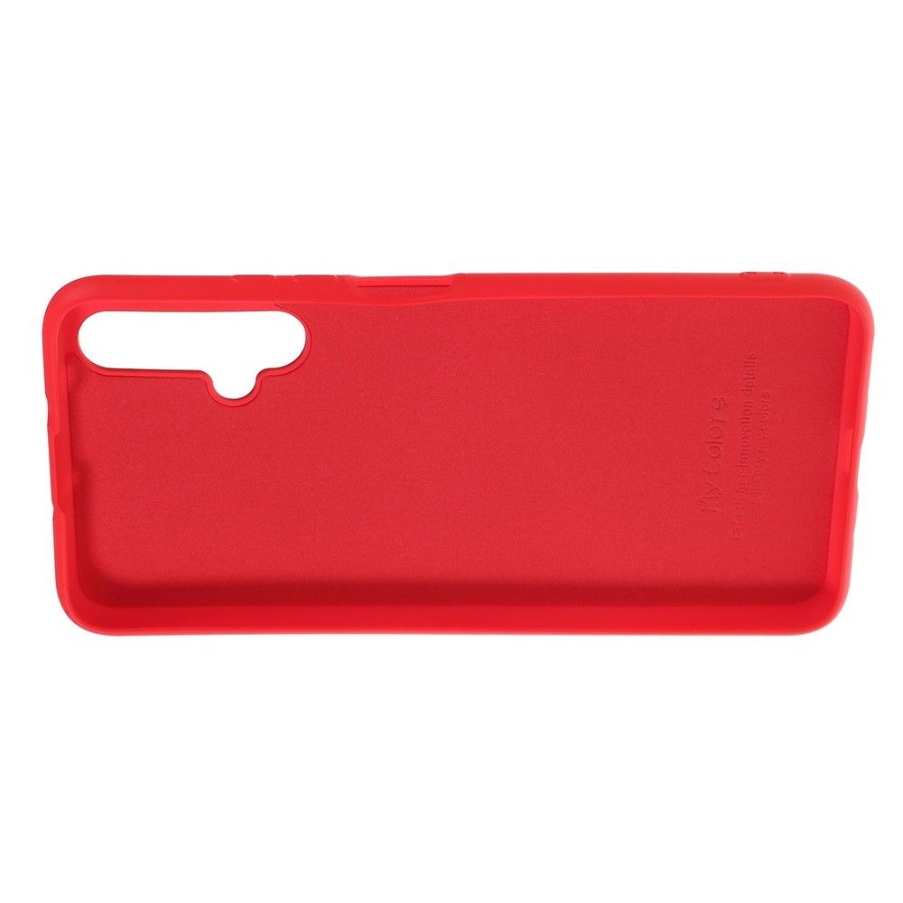 Мягкий силиконовый чехол для Huawei Honor 20 с подкладкой из микрофибры Красный