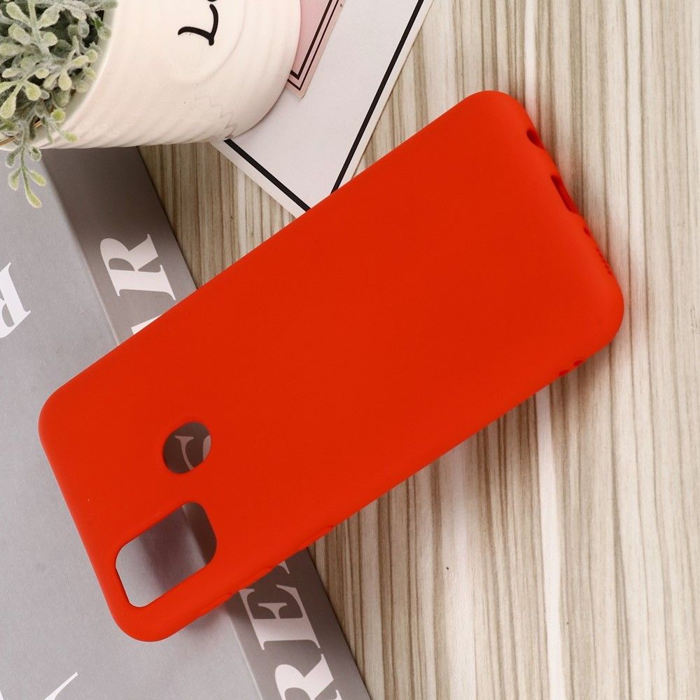 Мягкий силиконовый чехол для Huawei Honor 9A с подкладкой из микрофибры Красный