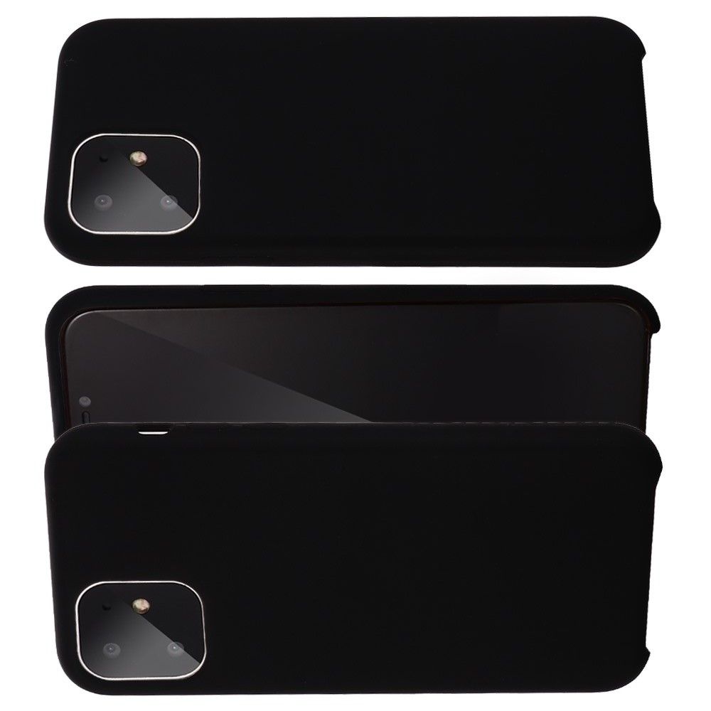Мягкий силиконовый чехол для iPhone 11 с подкладкой из микрофибры Черный