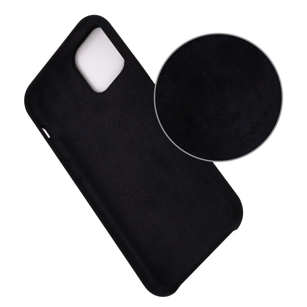 Мягкий силиконовый чехол для iPhone 11 с подкладкой из микрофибры Черный