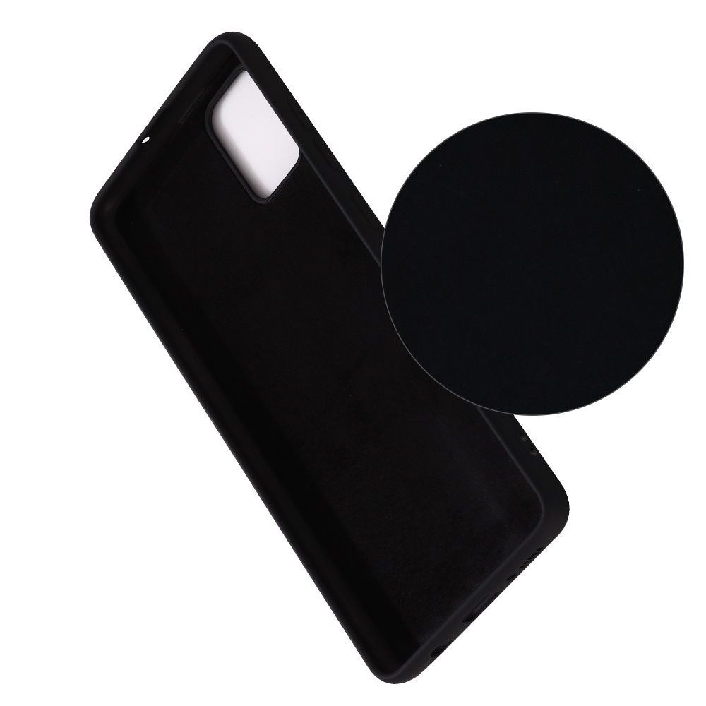 Мягкий силиконовый чехол для Samsung Galaxy A51 с подкладкой из микрофибры Черный