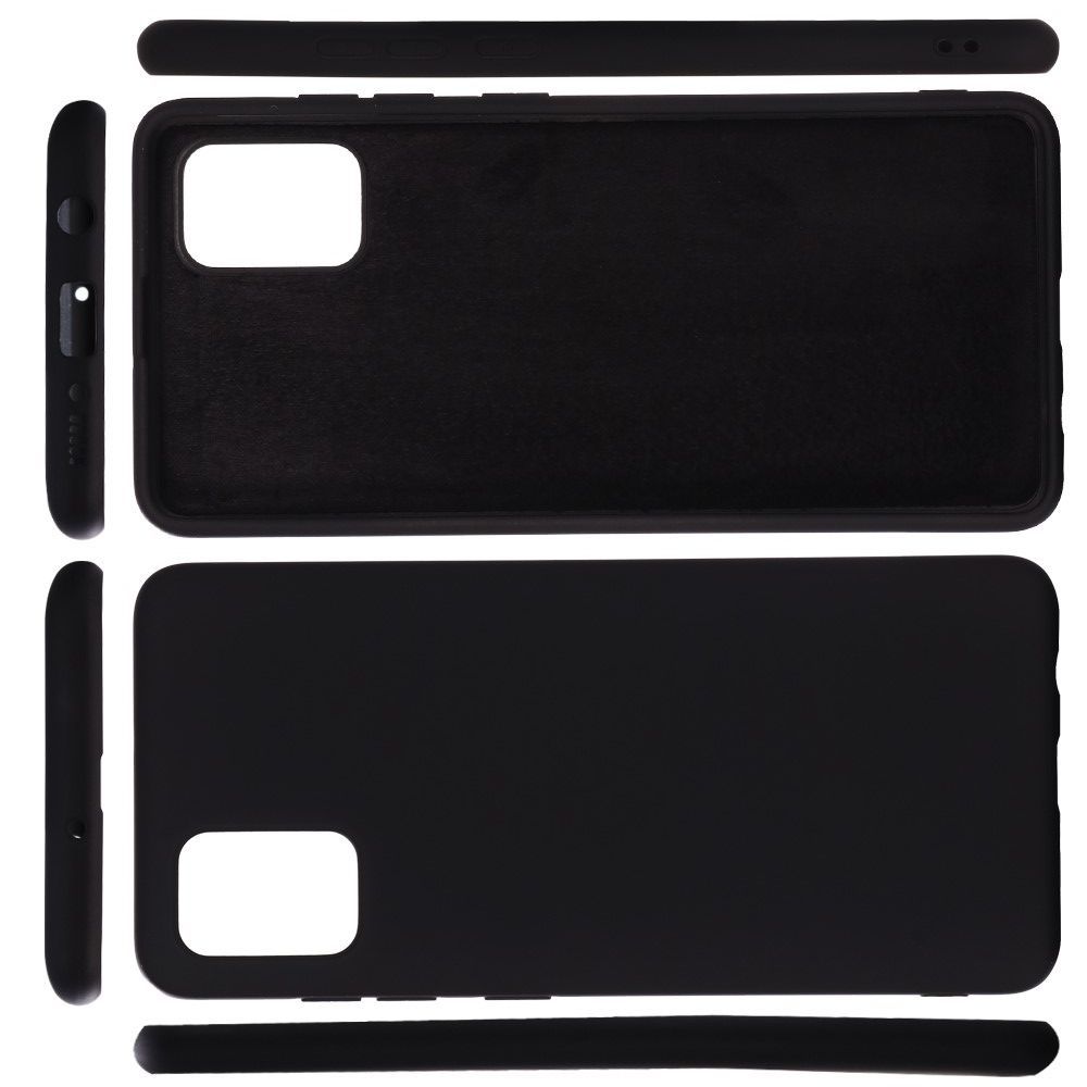 Мягкий силиконовый чехол для Samsung Galaxy A51 с подкладкой из микрофибры Черный