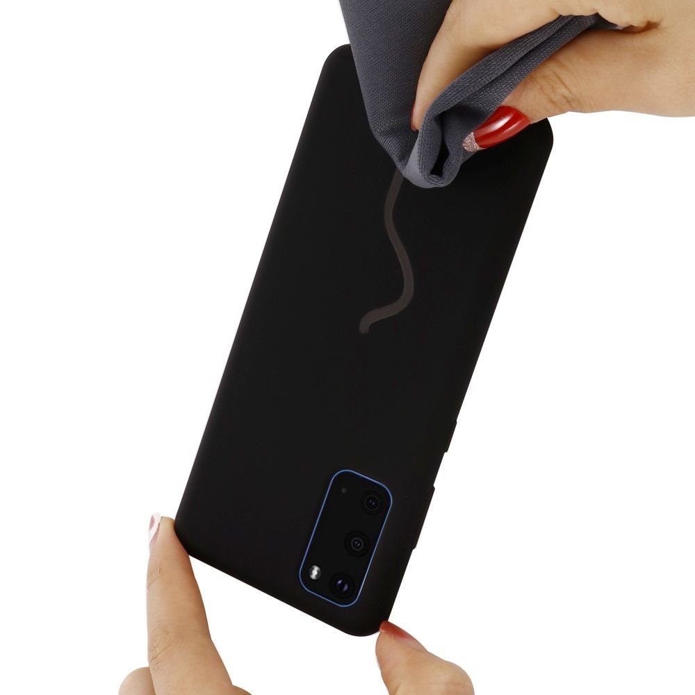 Мягкий силиконовый чехол для Samsung Galaxy S20 с подкладкой из микрофибры Черный