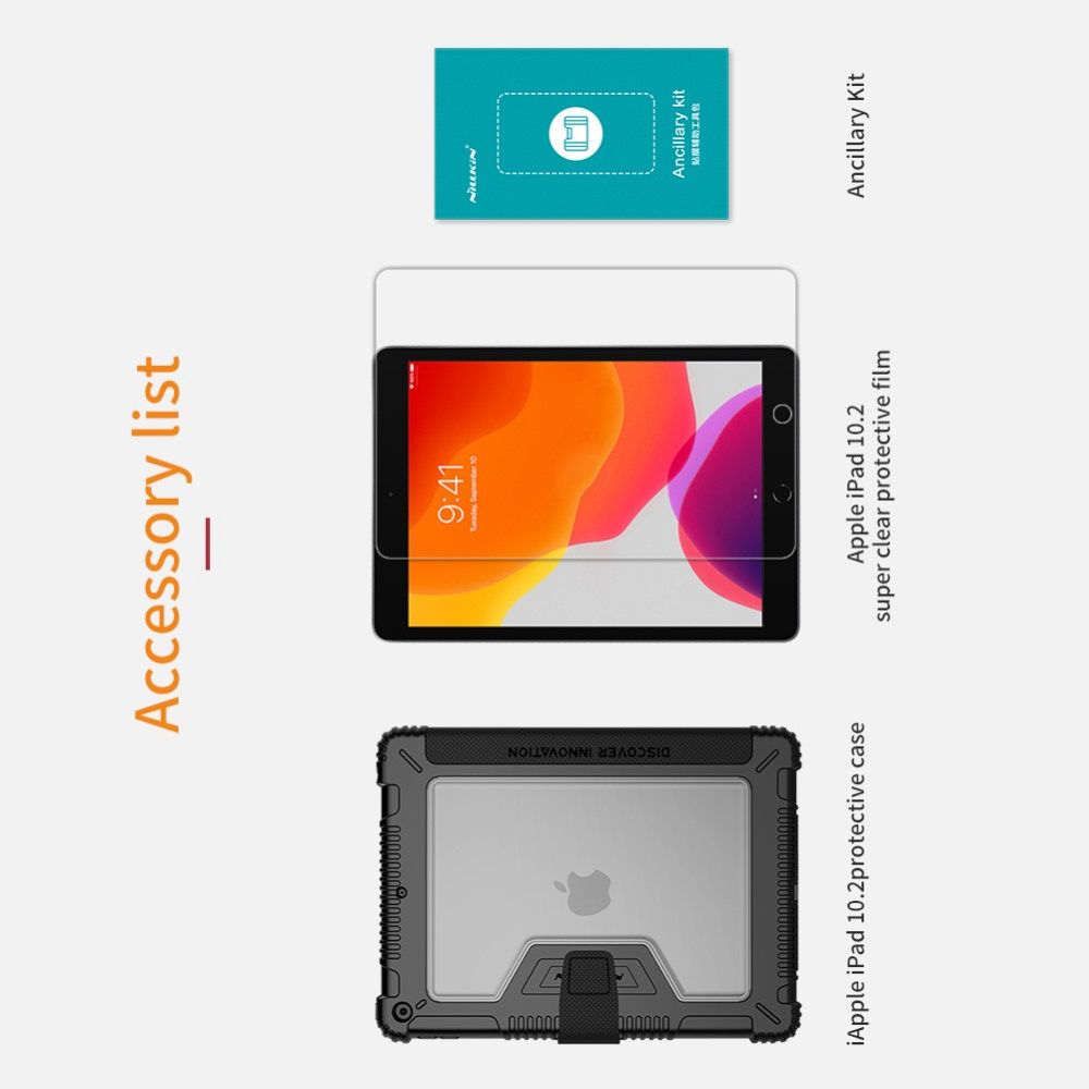 Nillkin Defender Бронированный Противоударный Чехол Бампер для iPad 10.2 2019 Черный