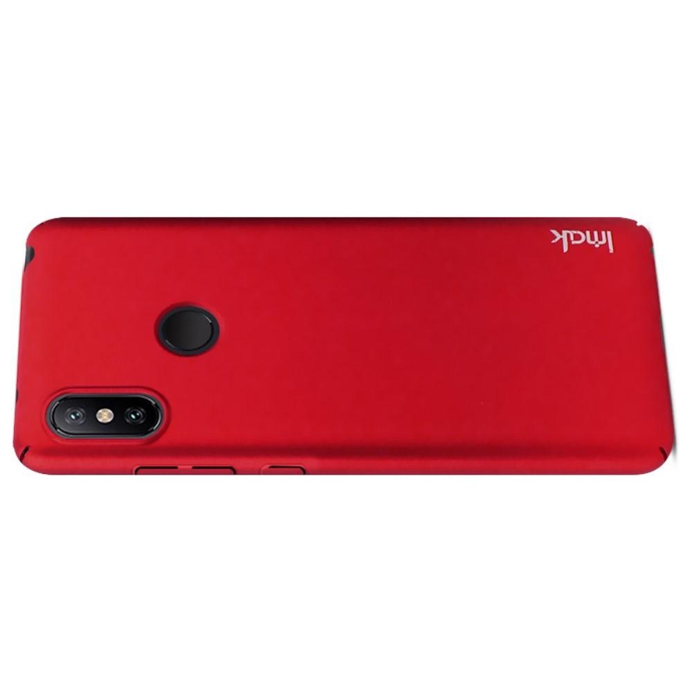 Пластиковый матовый кейс футляр IMAK Jazz чехол для Xiaomi Redmi Note 6 / Note 6 Pro Красный + Защитная пленка