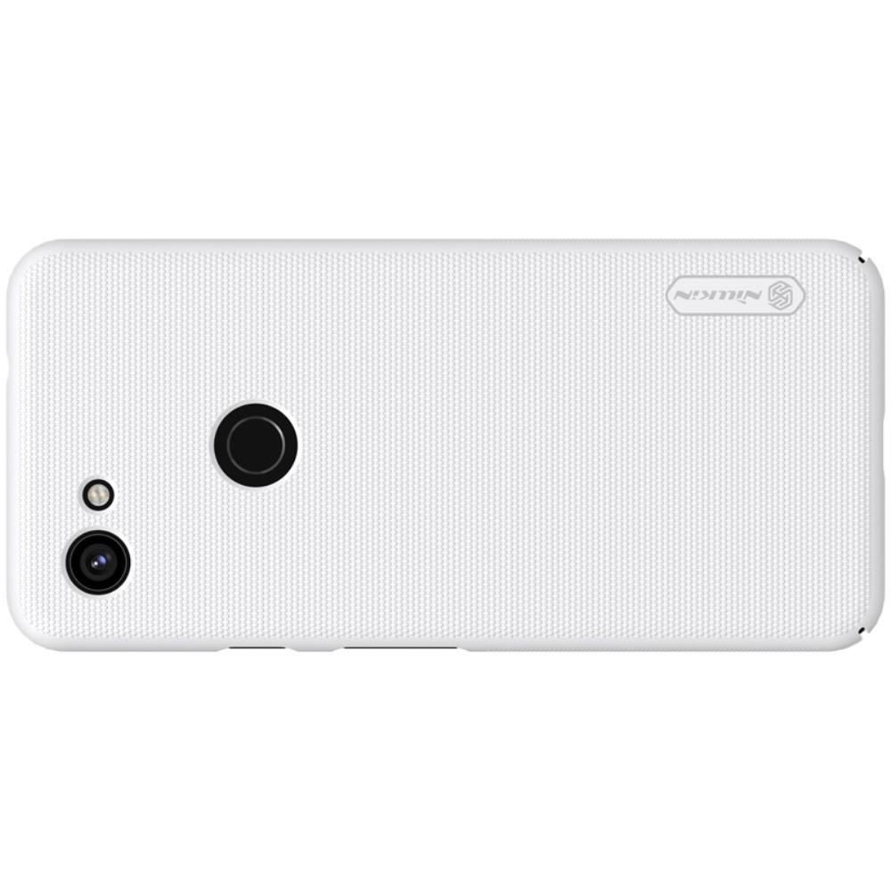 Пластиковый нескользящий NILLKIN Frosted кейс чехол для Google Pixel 3a  Белый + подставка - CatCase