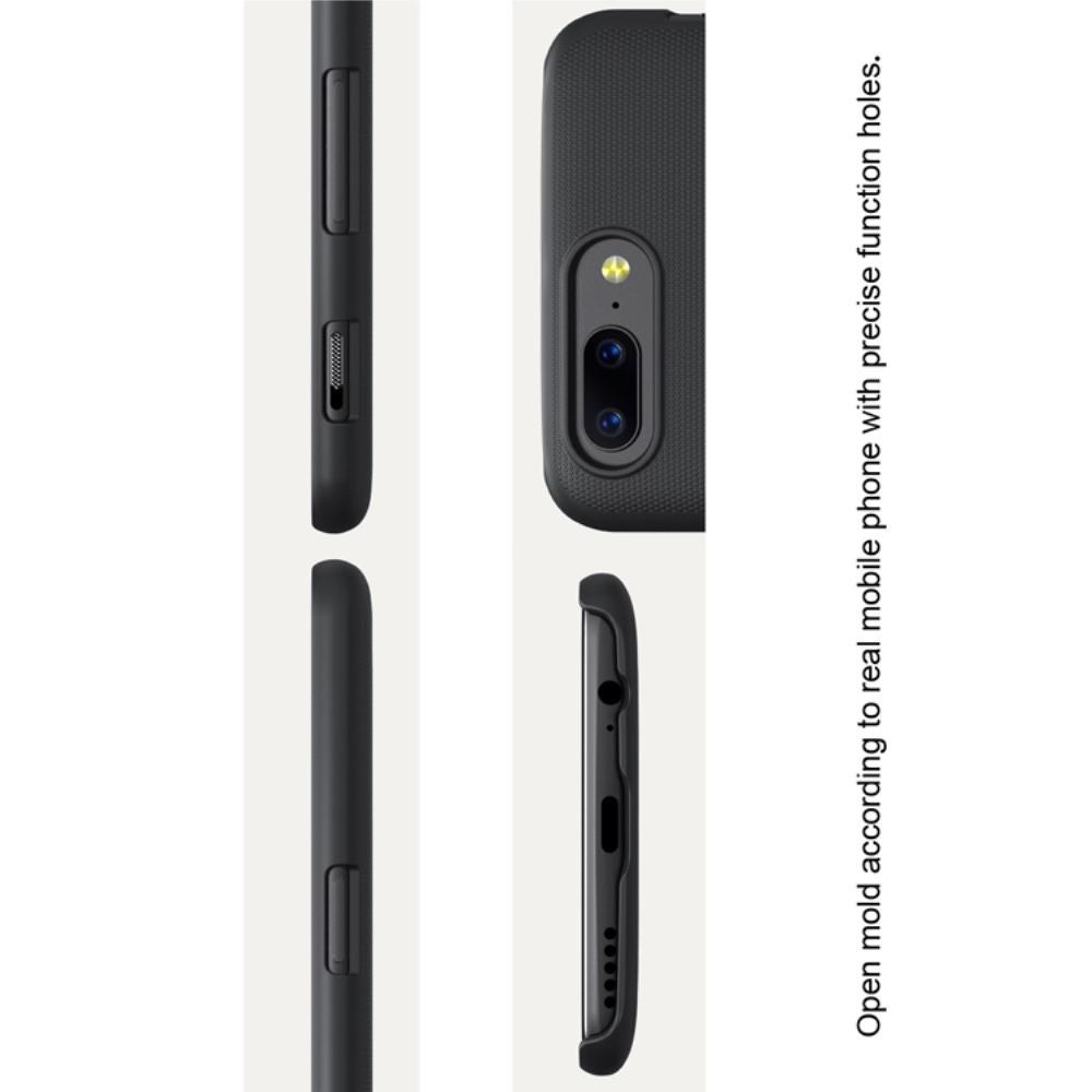 Пластиковый нескользящий NILLKIN Frosted кейс чехол для OnePlus 5T Черный + защитная пленка