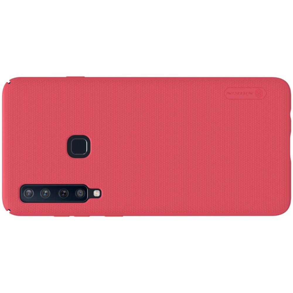Пластиковый нескользящий NILLKIN Frosted кейс чехол для Samsung Galaxy A9 2018 SM-A920F Красный + защитная пленка