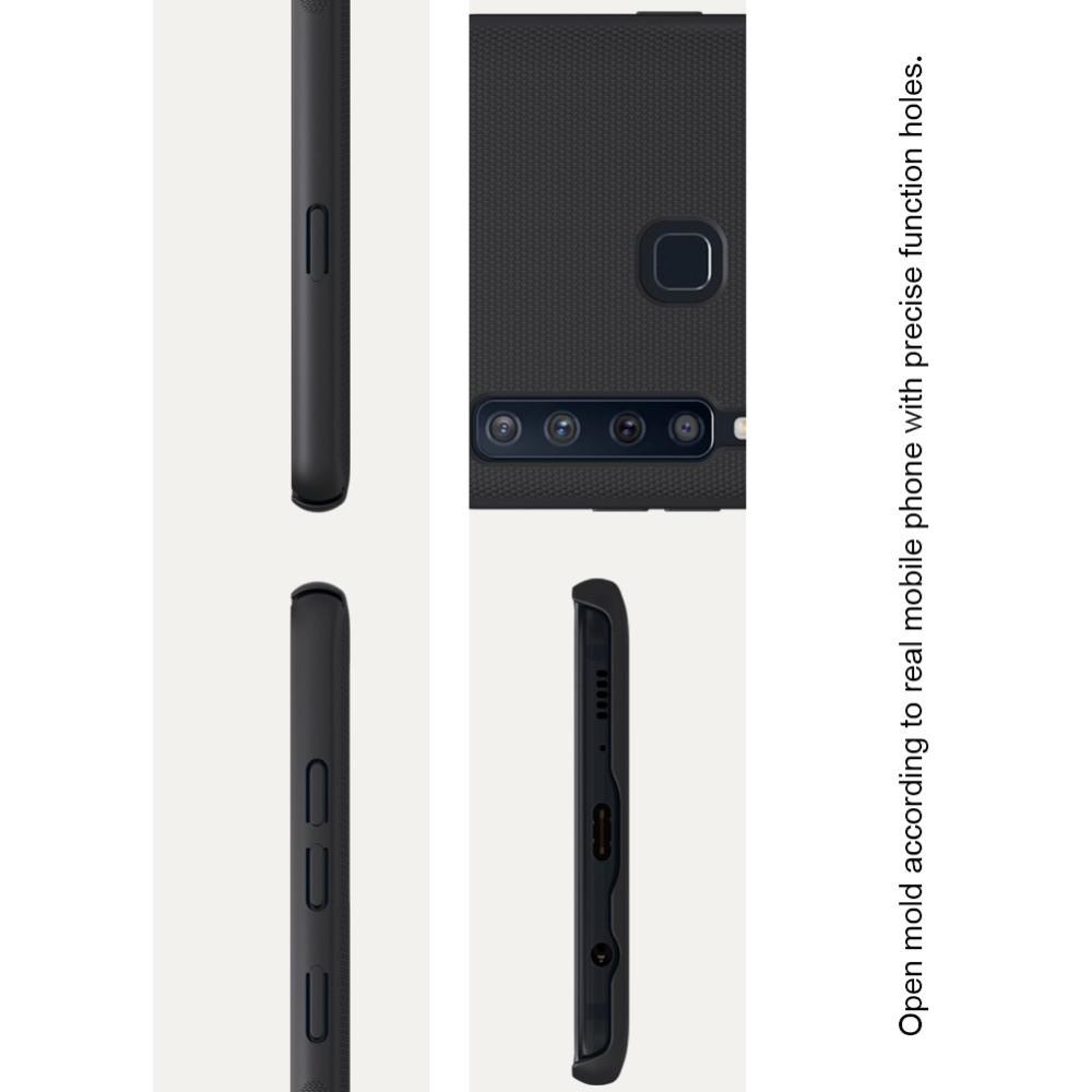Пластиковый нескользящий NILLKIN Frosted кейс чехол для Samsung Galaxy A9 2018 SM-A920F Черный + защитная пленка