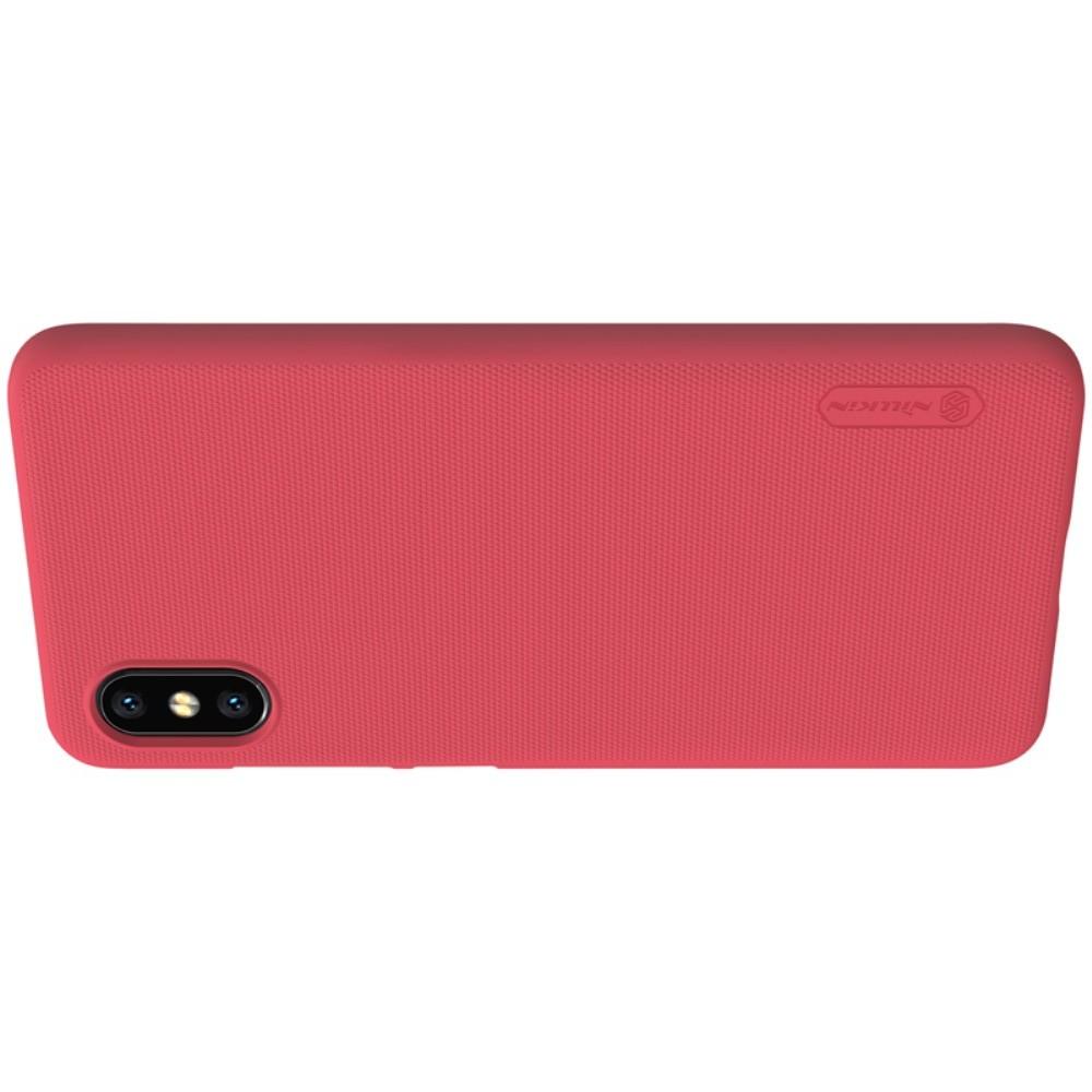 Пластиковый нескользящий NILLKIN Frosted кейс чехол для Xiaomi Mi 8 Explorer Красный + защитная пленка