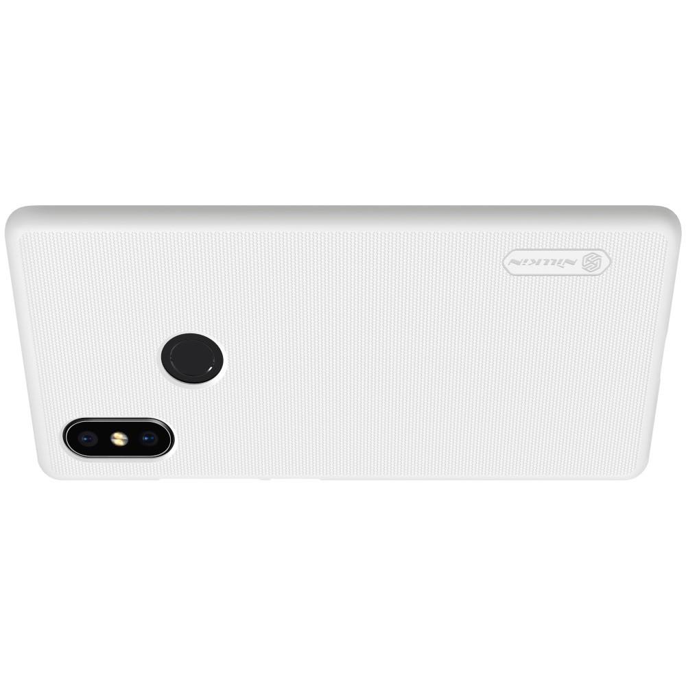 Пластиковый нескользящий NILLKIN Frosted кейс чехол для Xiaomi Mi 8 SE Белый + защитная пленка