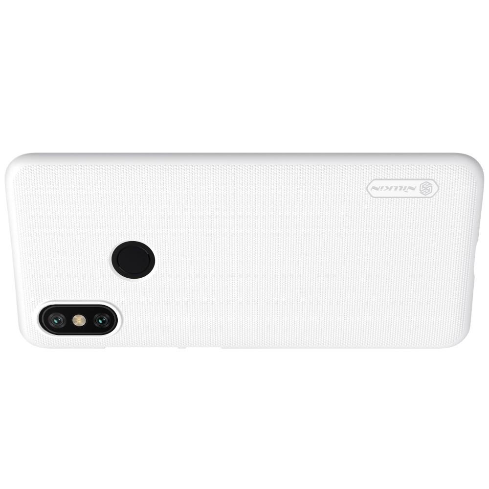 Пластиковый нескользящий NILLKIN Frosted кейс чехол для Xiaomi Mi A2 / Mi 6X Белый + защитная пленка