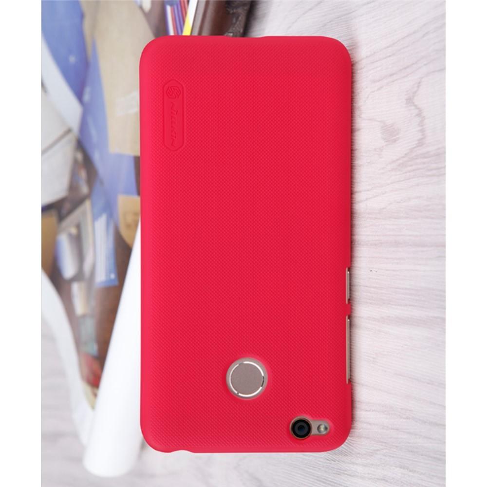 Пластиковый нескользящий NILLKIN Frosted кейс чехол для Xiaomi Redmi 4X Красный + подставка