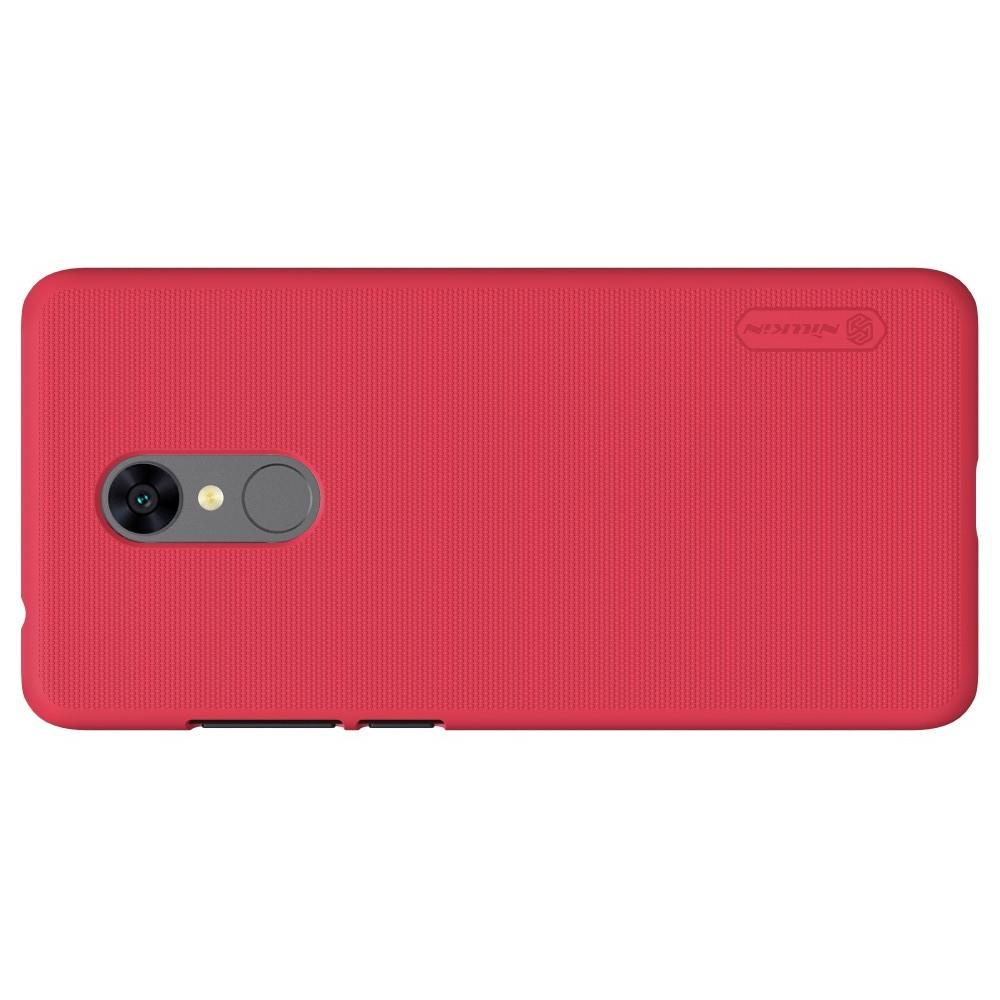 Пластиковый нескользящий NILLKIN Frosted кейс чехол для Xiaomi Redmi 5 Красный + защитная пленка