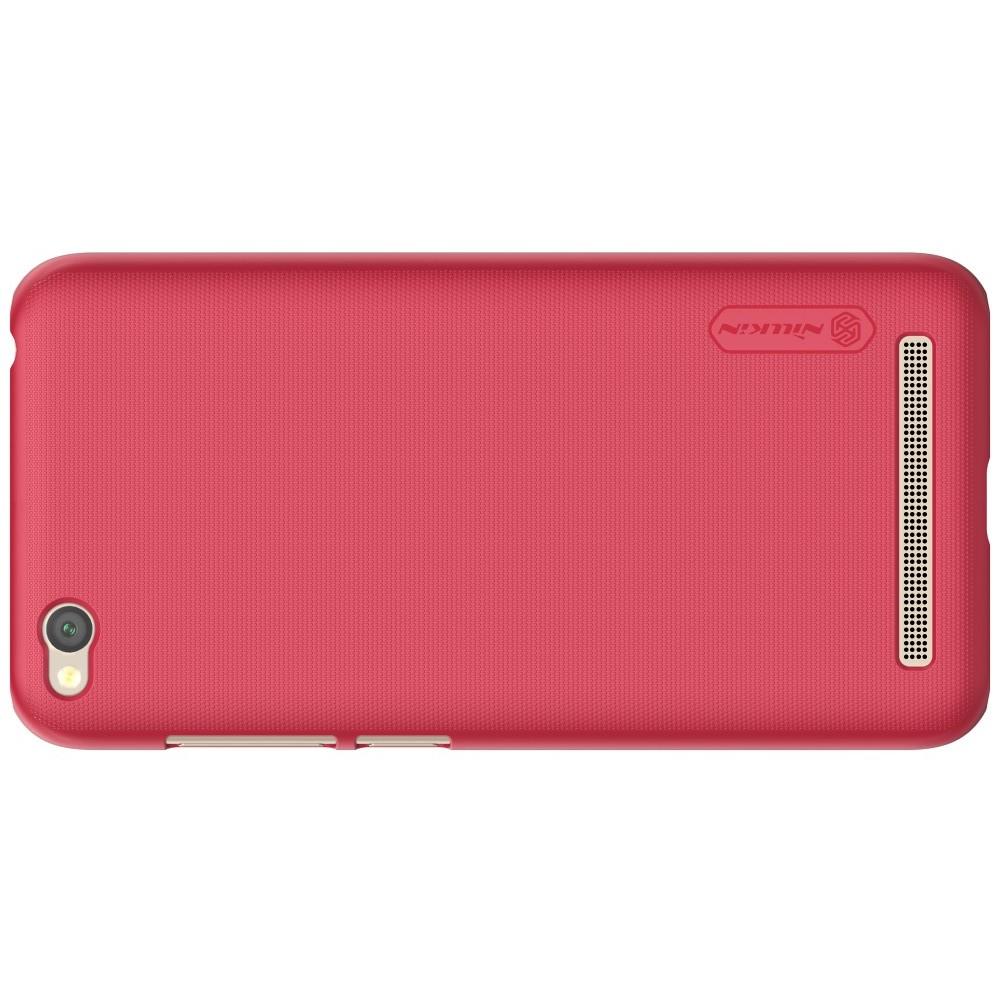 Пластиковый нескользящий NILLKIN Frosted кейс чехол для Xiaomi Redmi 5a Красный + защитная пленка