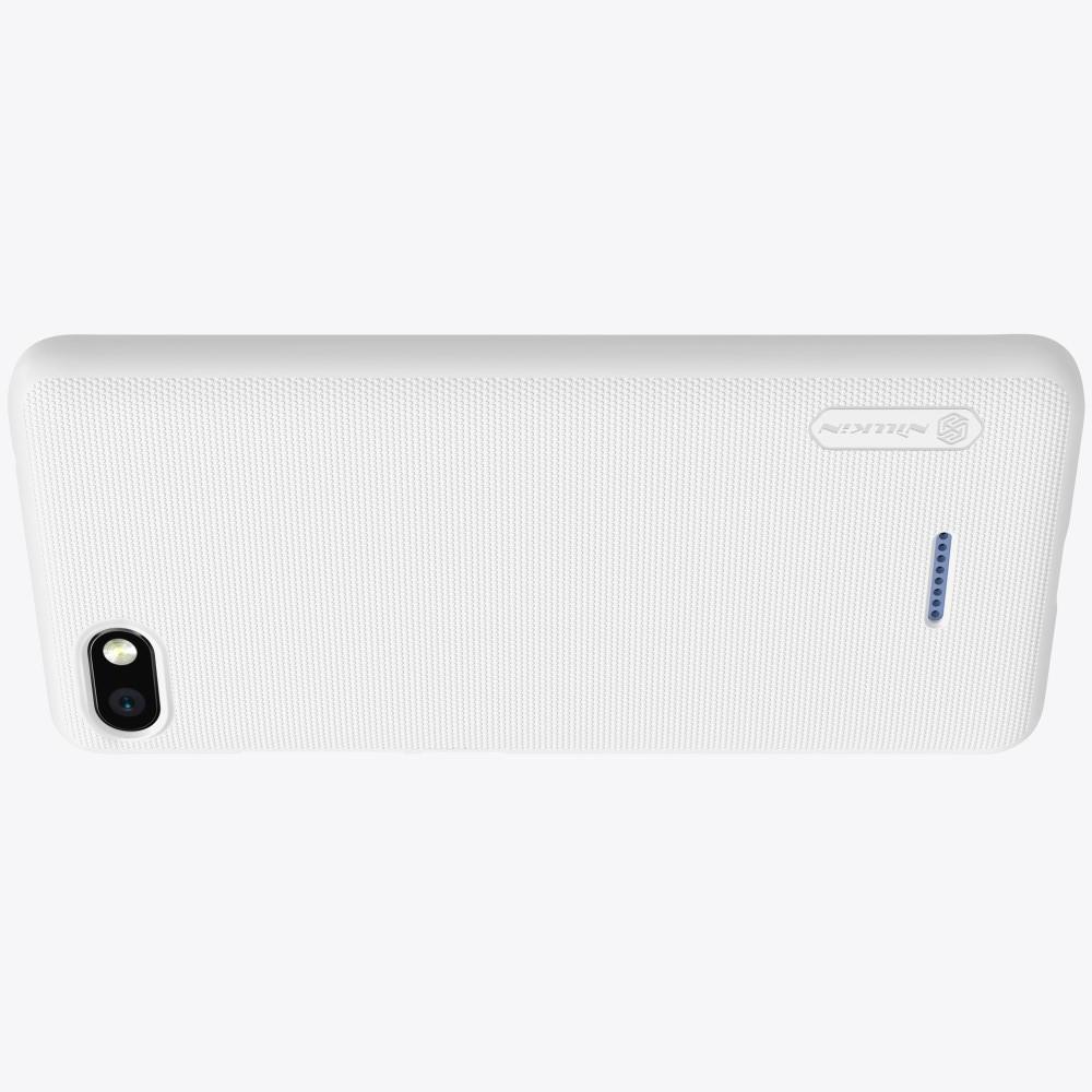 Пластиковый нескользящий NILLKIN Frosted кейс чехол для Xiaomi Redmi 6A Белый + защитная пленка