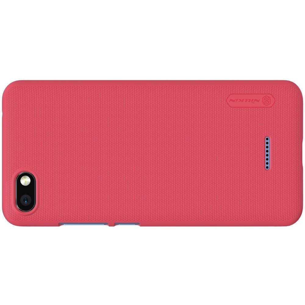 Пластиковый нескользящий NILLKIN Frosted кейс чехол для Xiaomi Redmi 6A Красный + защитная пленка