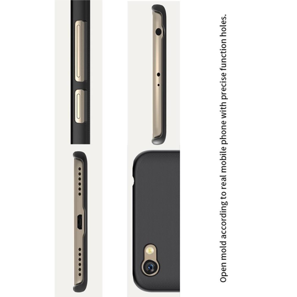 Пластиковый нескользящий NILLKIN Frosted кейс чехол для Xiaomi Redmi Note 5A 2/16gb Черный + защитная пленка