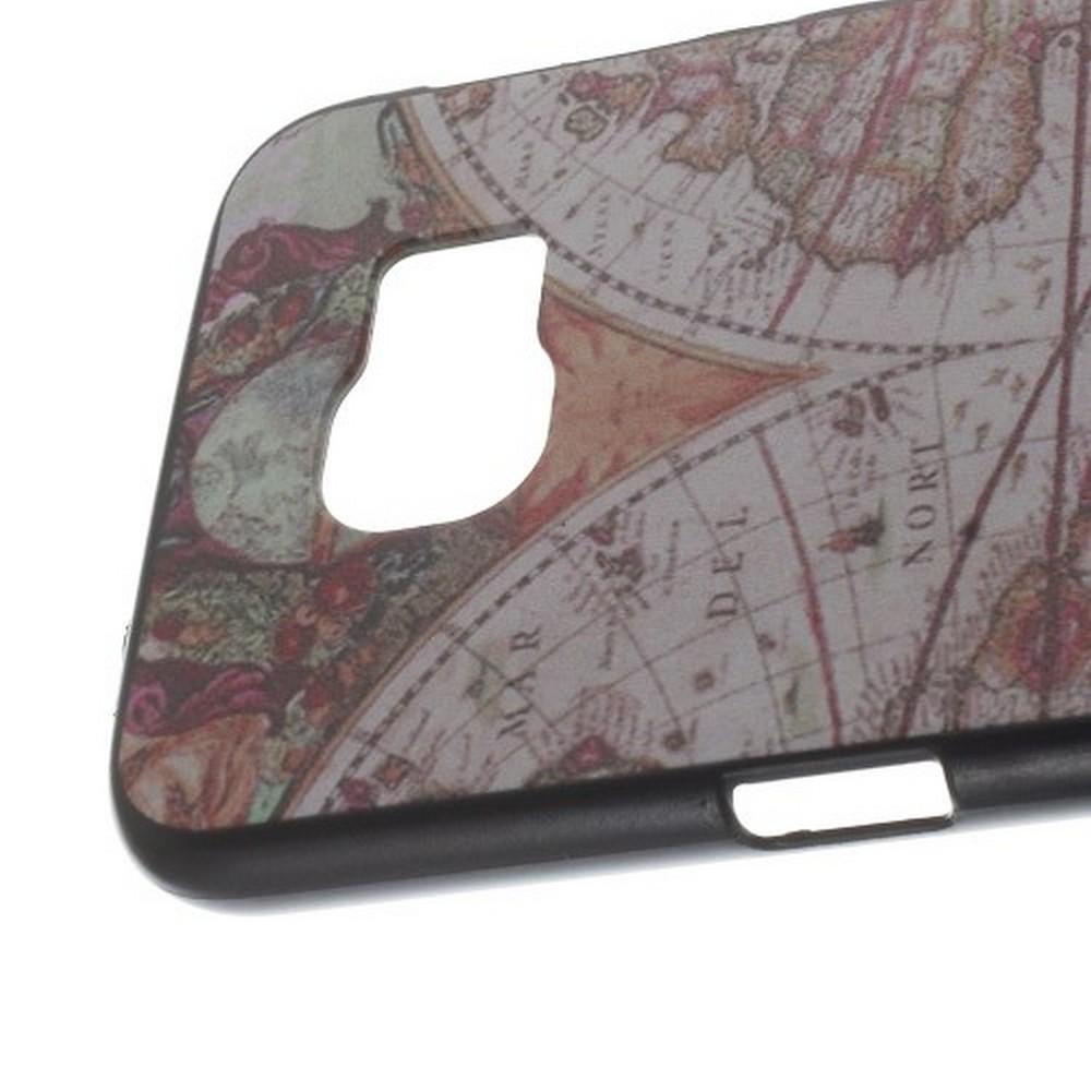 Пластиковый с Рисунком Чехол для Samsung Galaxy S6 Карта