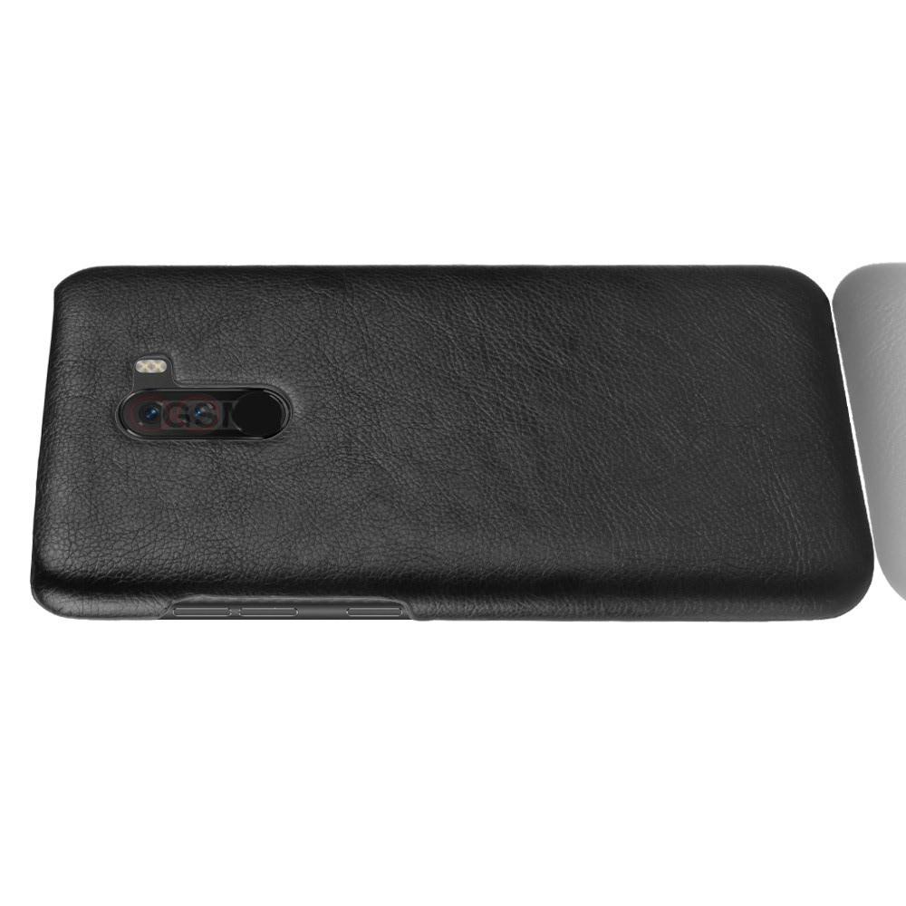 Пластиковый Жесткий Клип Кейс Футляр Искусственно Кожаный Чехол для Xiaomi Pocophone F1 Черный