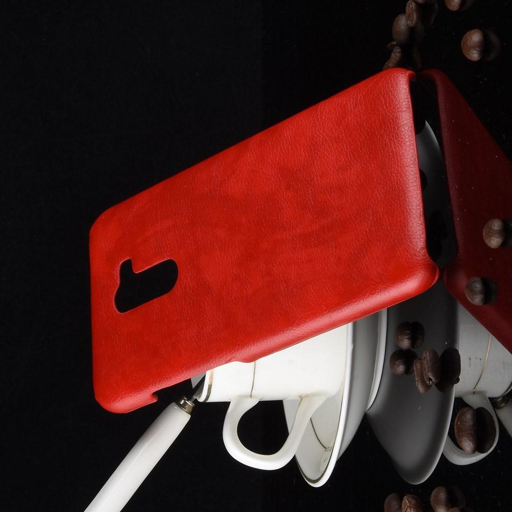 Пластиковый Жесткий Клип Кейс Футляр Искусственно Кожаный Чехол для Xiaomi Pocophone F1 Красный