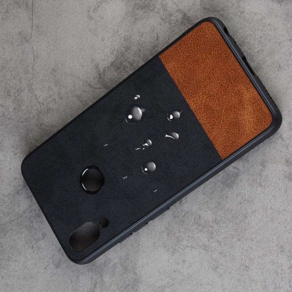 Пластиковый Жесткий Клип Кейс Футляр Искусственно Кожаный Чехол для Meizu Note 9 Черный