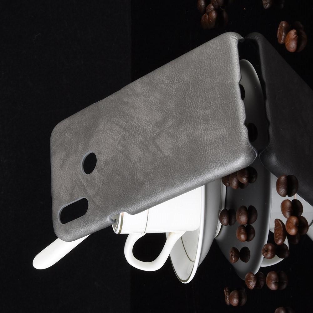 Пластиковый Жесткий Клип Кейс Футляр Искусственно Кожаный Чехол для Oppo Realme 3 Pro / X Lite Серый