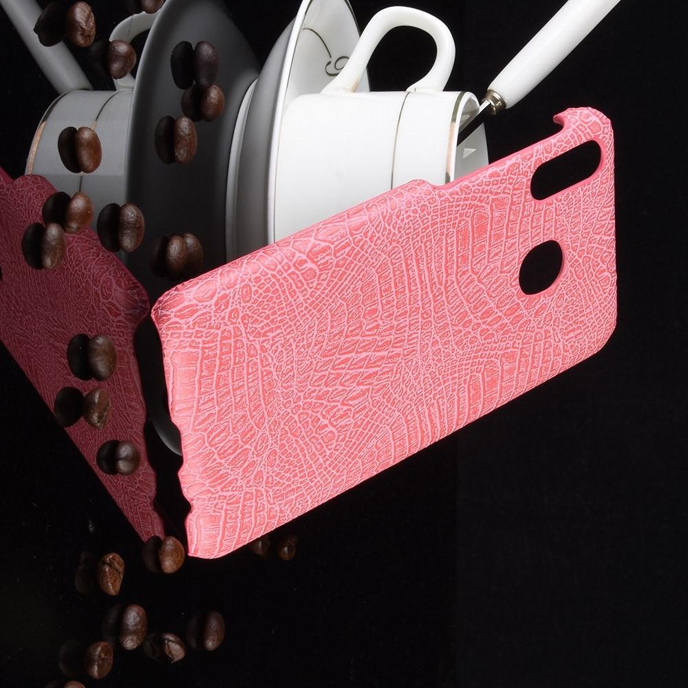 Пластиковый Жесткий Клип Кейс Футляр Искусственно Кожаный Чехол для Samsung Galaxy A20e Розовый