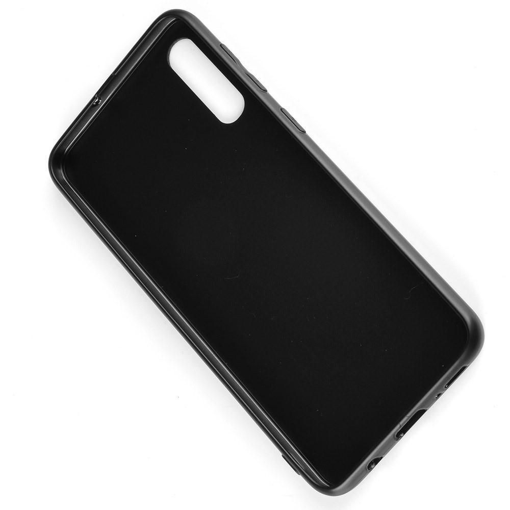 Пластиковый Жесткий Клип Кейс Футляр Искусственно Кожаный Чехол для Samsung Galaxy A70 Черный