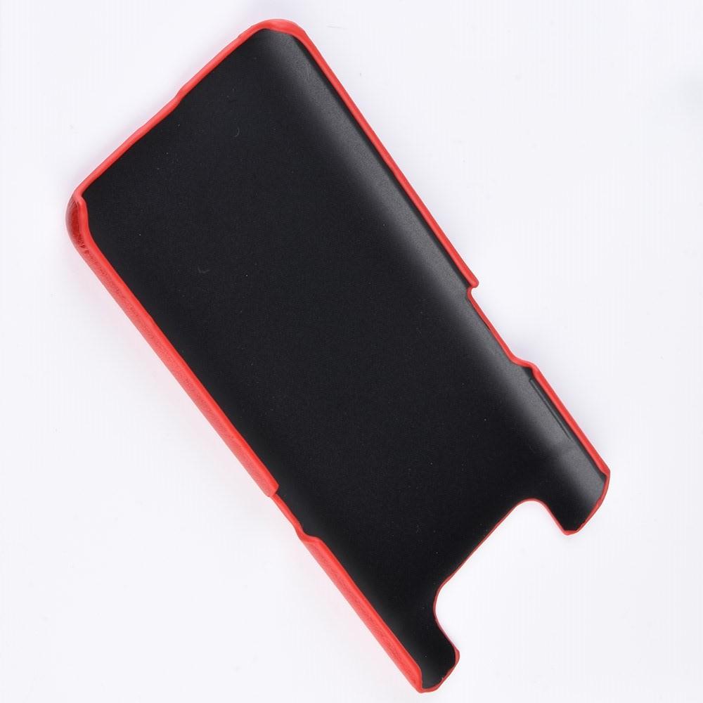 Пластиковый Жесткий Клип Кейс Футляр Искусственно Кожаный Чехол для Samsung Galaxy A80 / A90 Красный