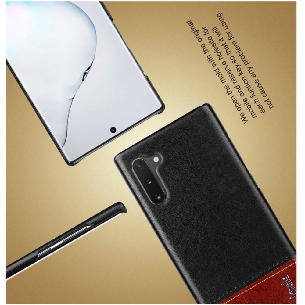 Пластиковый Жесткий Клип Кейс Футляр Искусственно Кожаный Чехол для Samsung Galaxy Note 10 Черный