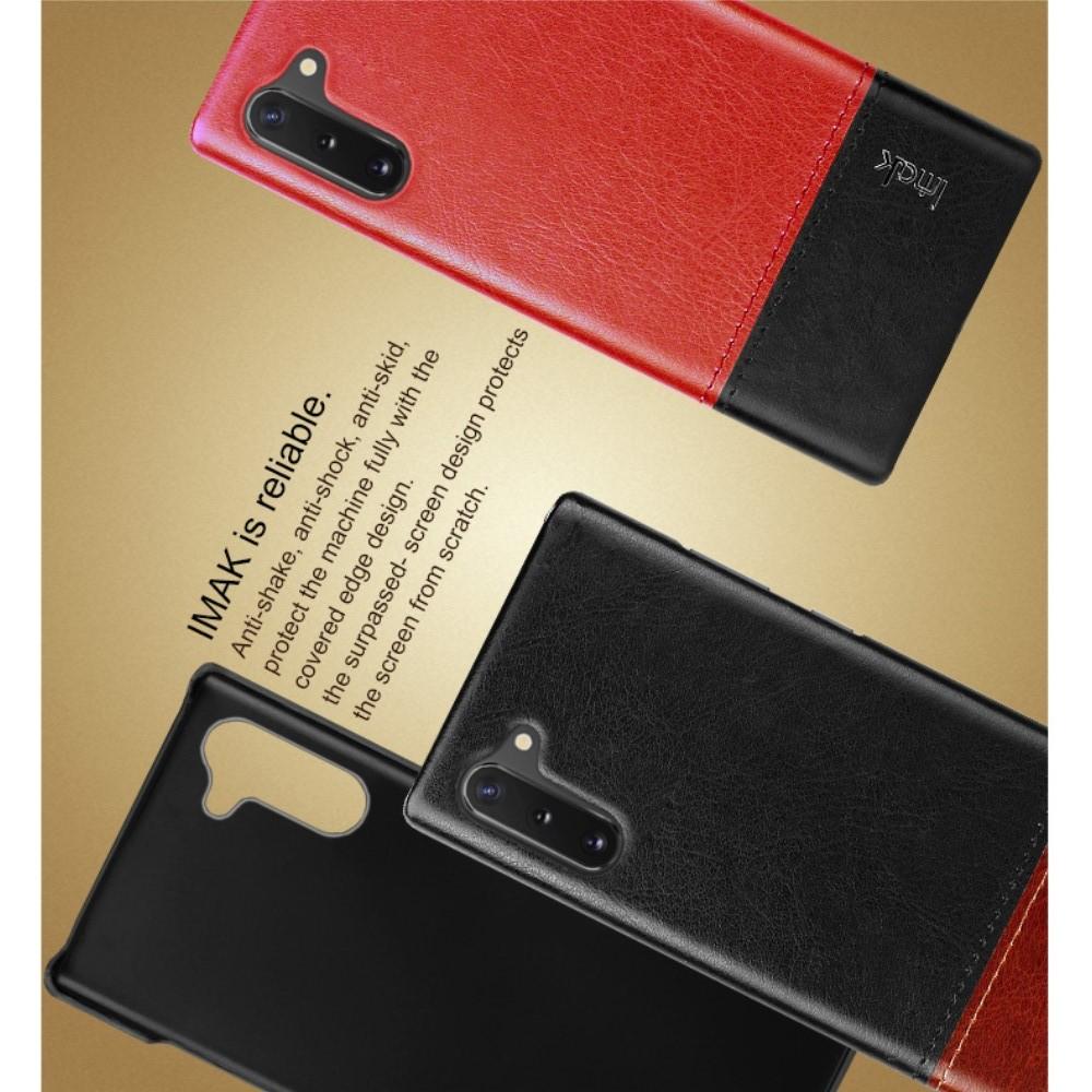 Пластиковый Жесткий Клип Кейс Футляр Искусственно Кожаный Чехол для Samsung Galaxy Note 10 Красный / Черный