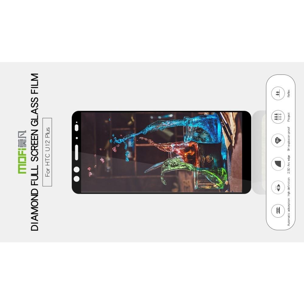 Полноэкранное Закаленное Олеофобное DF Full Screen Защитное Стекло Черное для HTC U12+