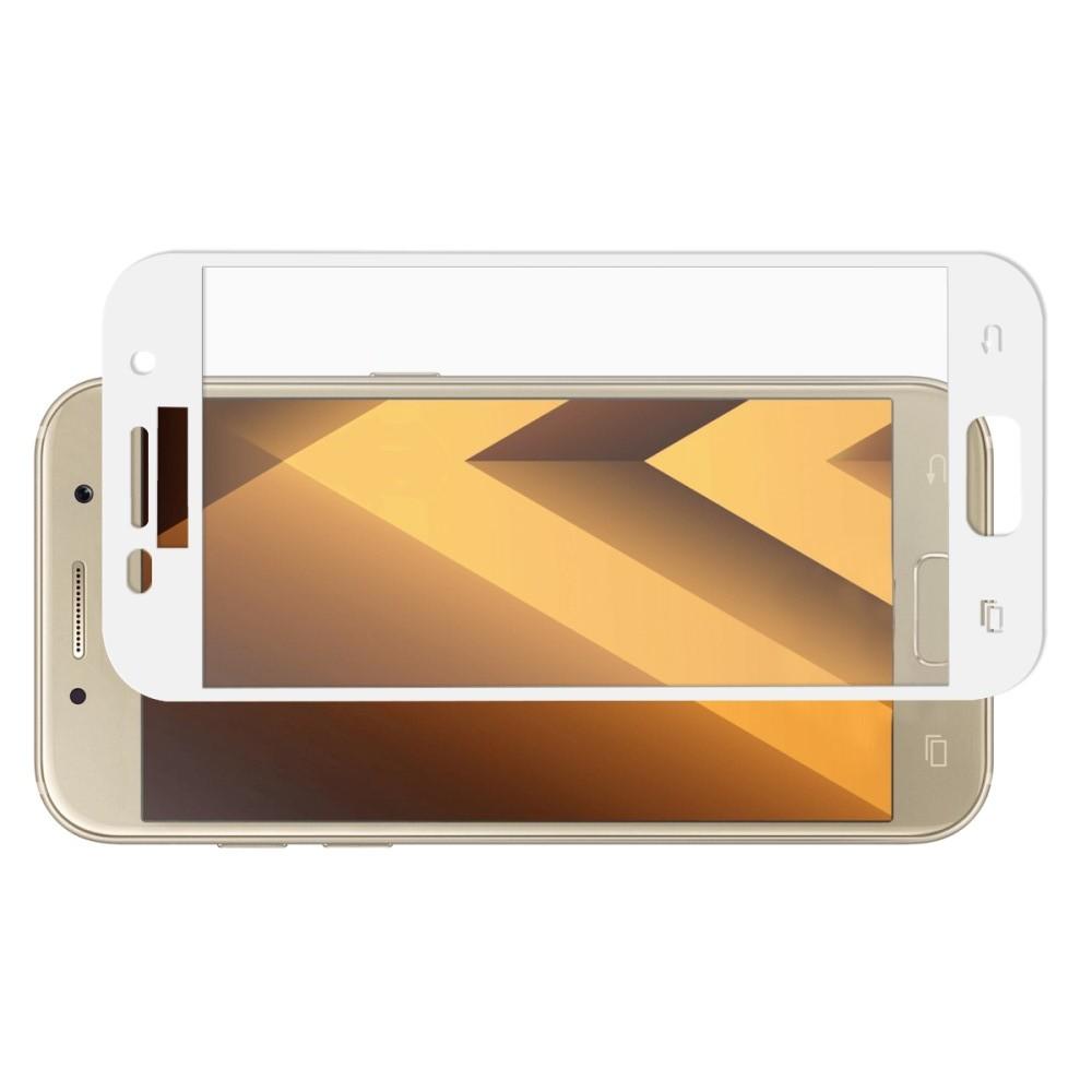 Полноэкранное Закаленное Олеофобное DF Full Screen Защитное Стекло Белое для Samsung Galaxy A5 2017 SM-A520F