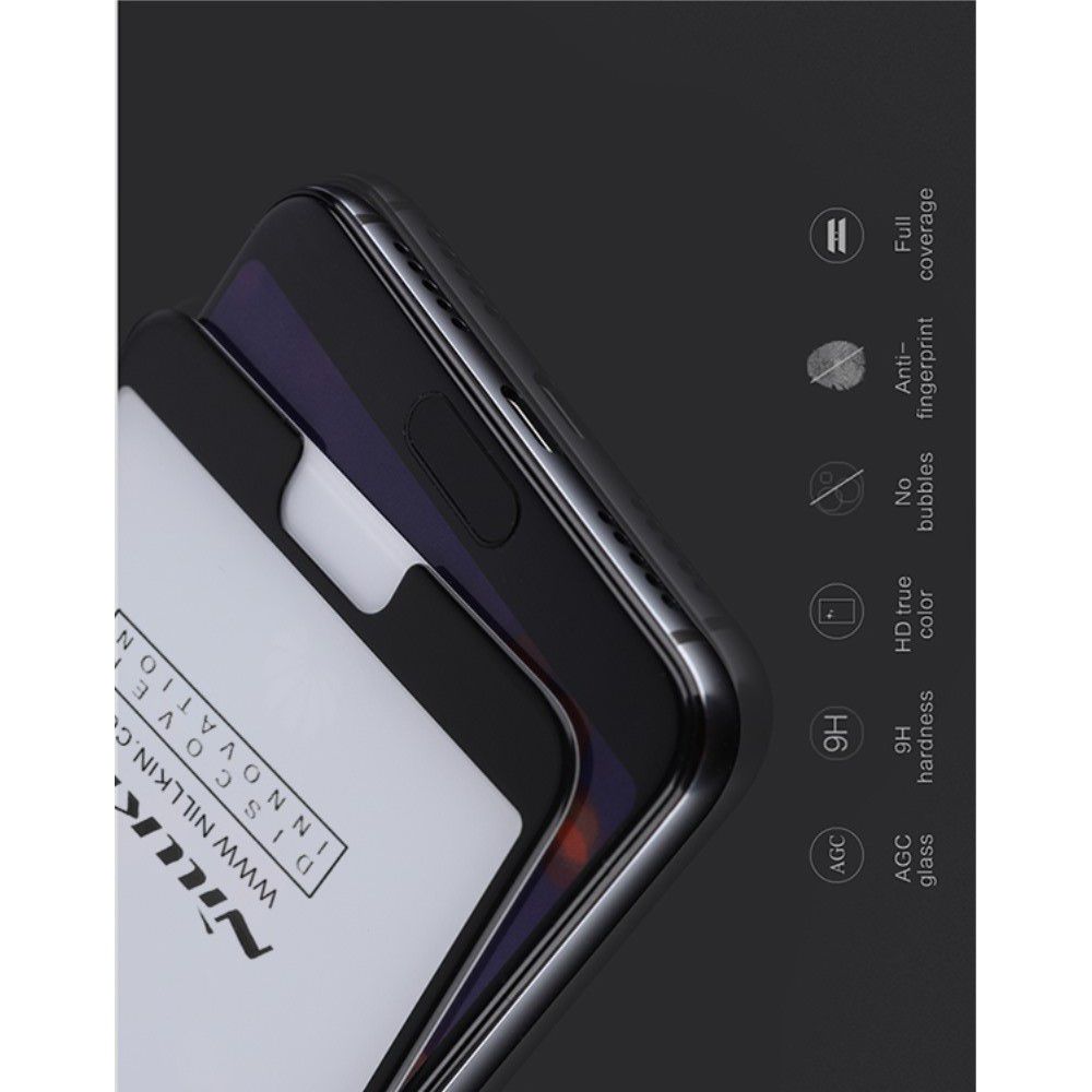 Полноразмерное Закаленное NILLKIN CP+ Черное Стекло для Huawei P20 Pro