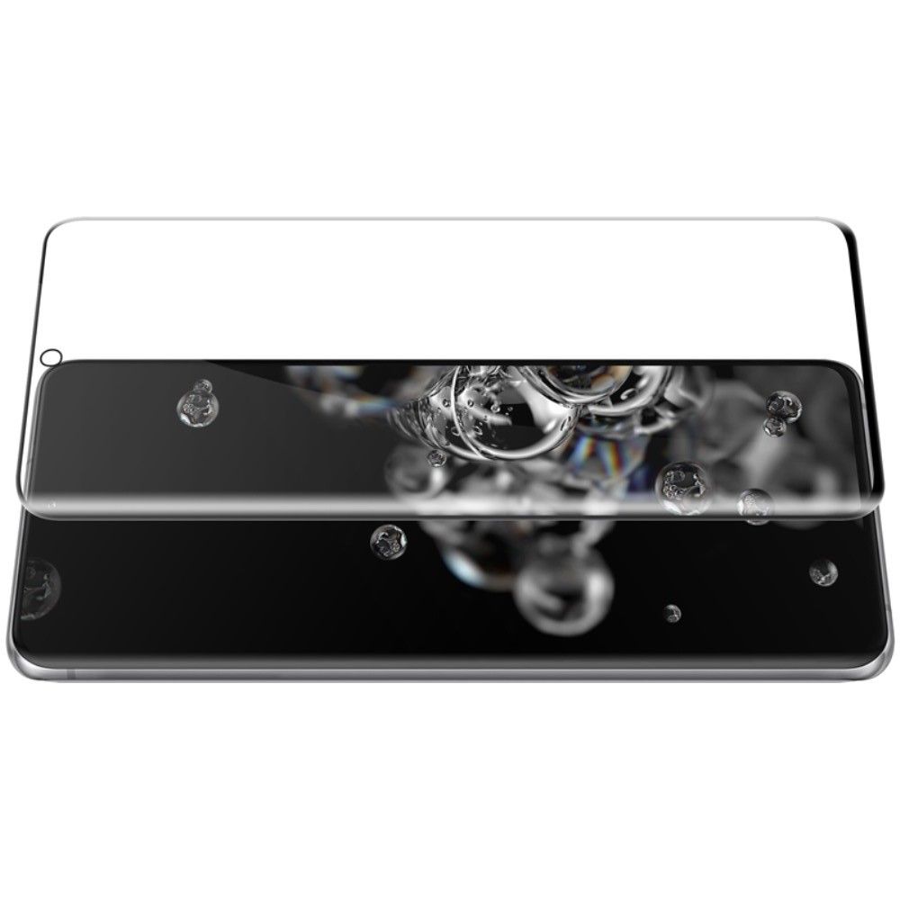 Полноразмерное Изогнутое Закаленное NILLKIN CP+ Черное Стекло для Samsung Galaxy S20 Ultra