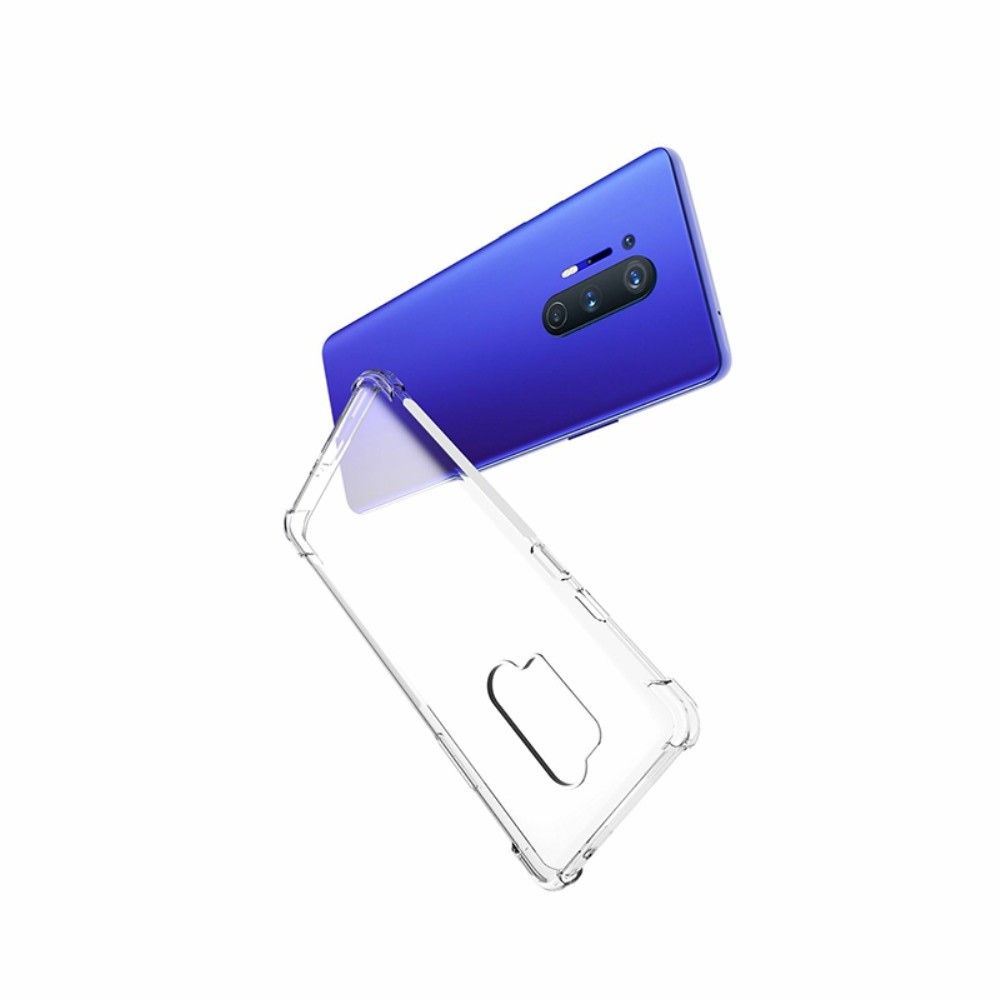 Противоударный прозрачный кейс с силиконовым бампером для OnePlus 8 Pro Прозрачный