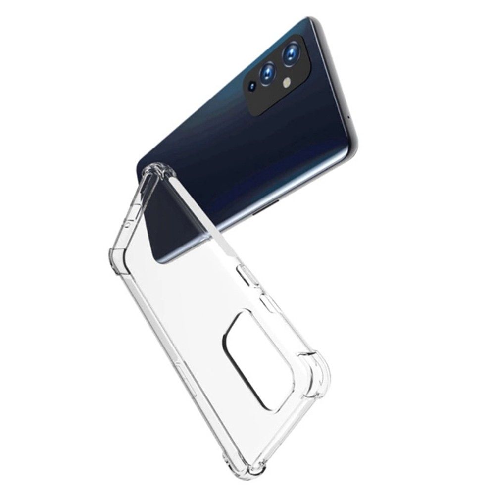 Противоударный прозрачный кейс с силиконовым бампером для OnePlus 9 Прозрачный