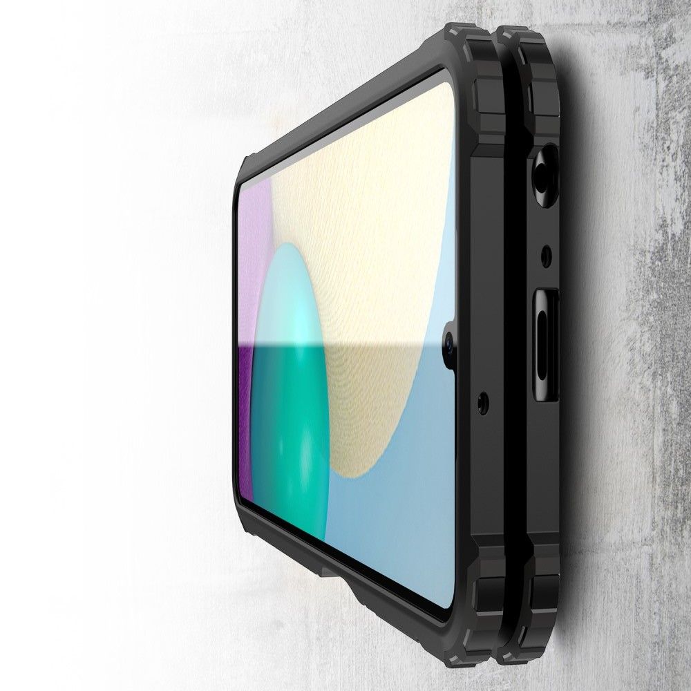 Противоударный прозрачный кейс с силиконовым бампером для Samsung Galaxy M32 Черный