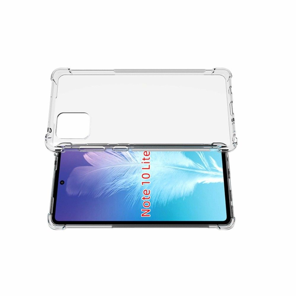 Противоударный прозрачный кейс с силиконовым бампером для Samsung Galaxy Note 10 Lite Прозрачный