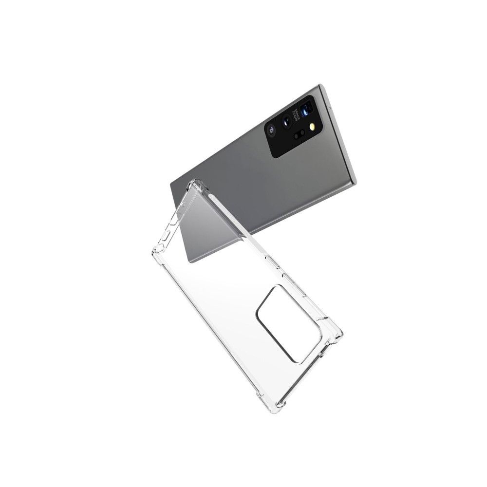 Противоударный прозрачный кейс с силиконовым бампером для Samsung Galaxy Note 20 Прозрачный