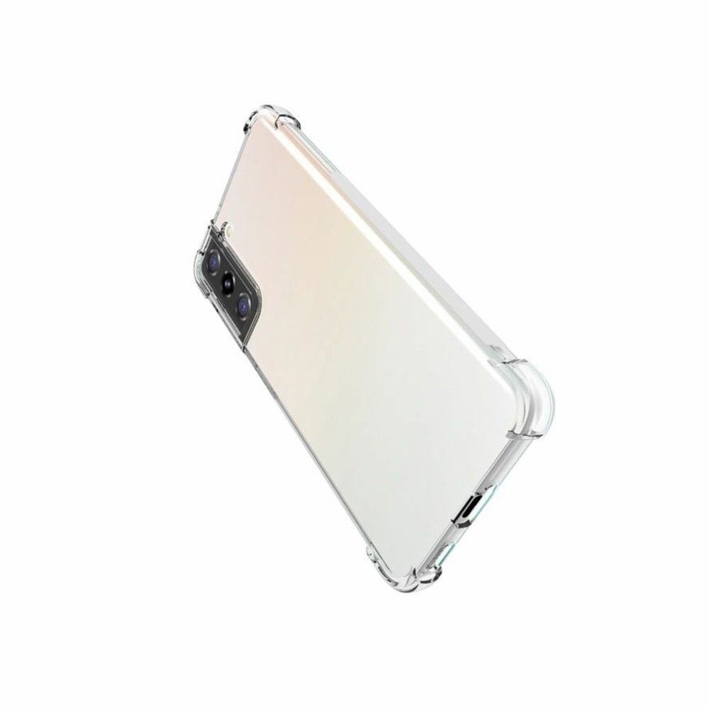 Противоударный прозрачный кейс с силиконовым бампером для Samsung Galaxy S21 Прозрачный