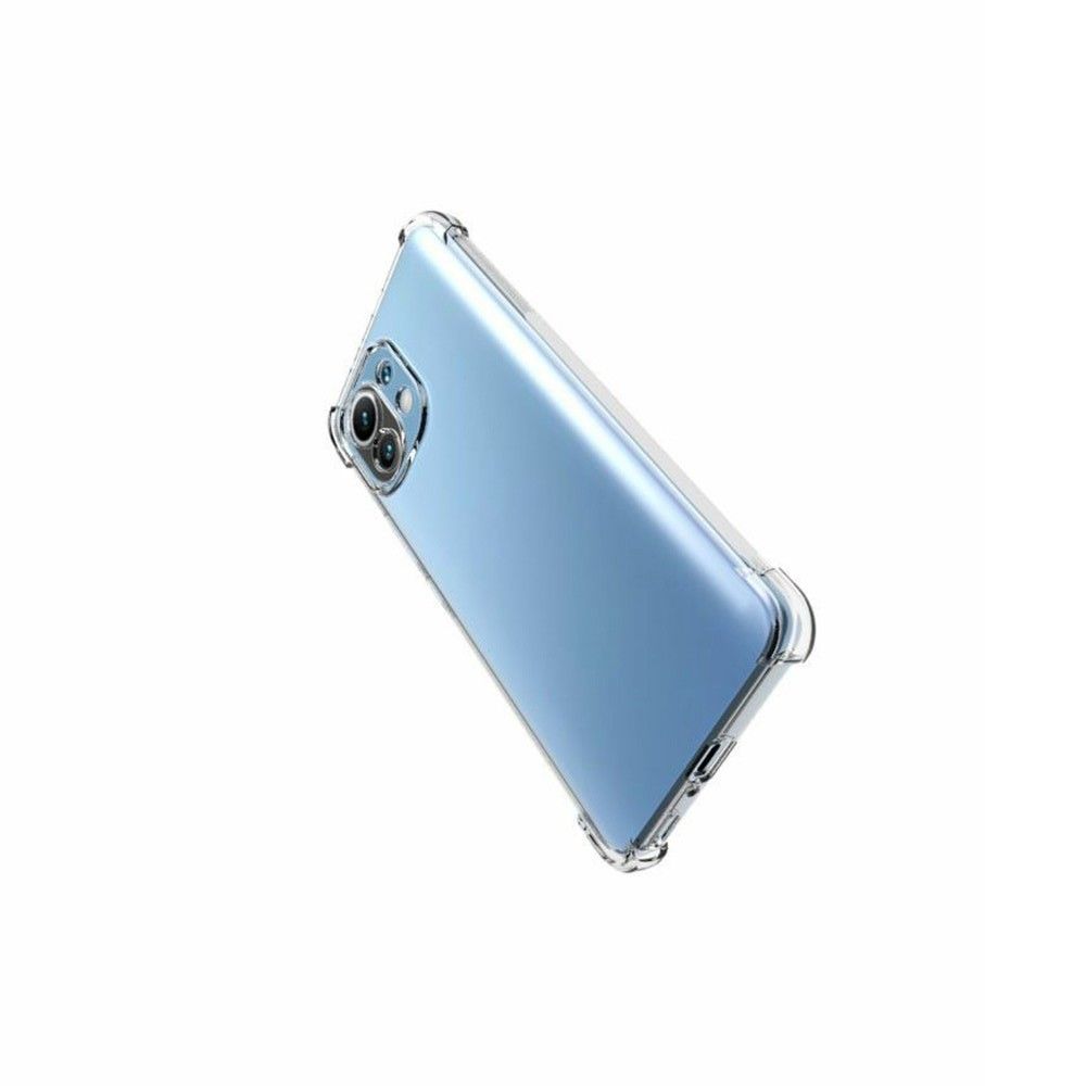 Противоударный прозрачный кейс с силиконовым бампером для Xiaomi Mi 11 Прозрачный