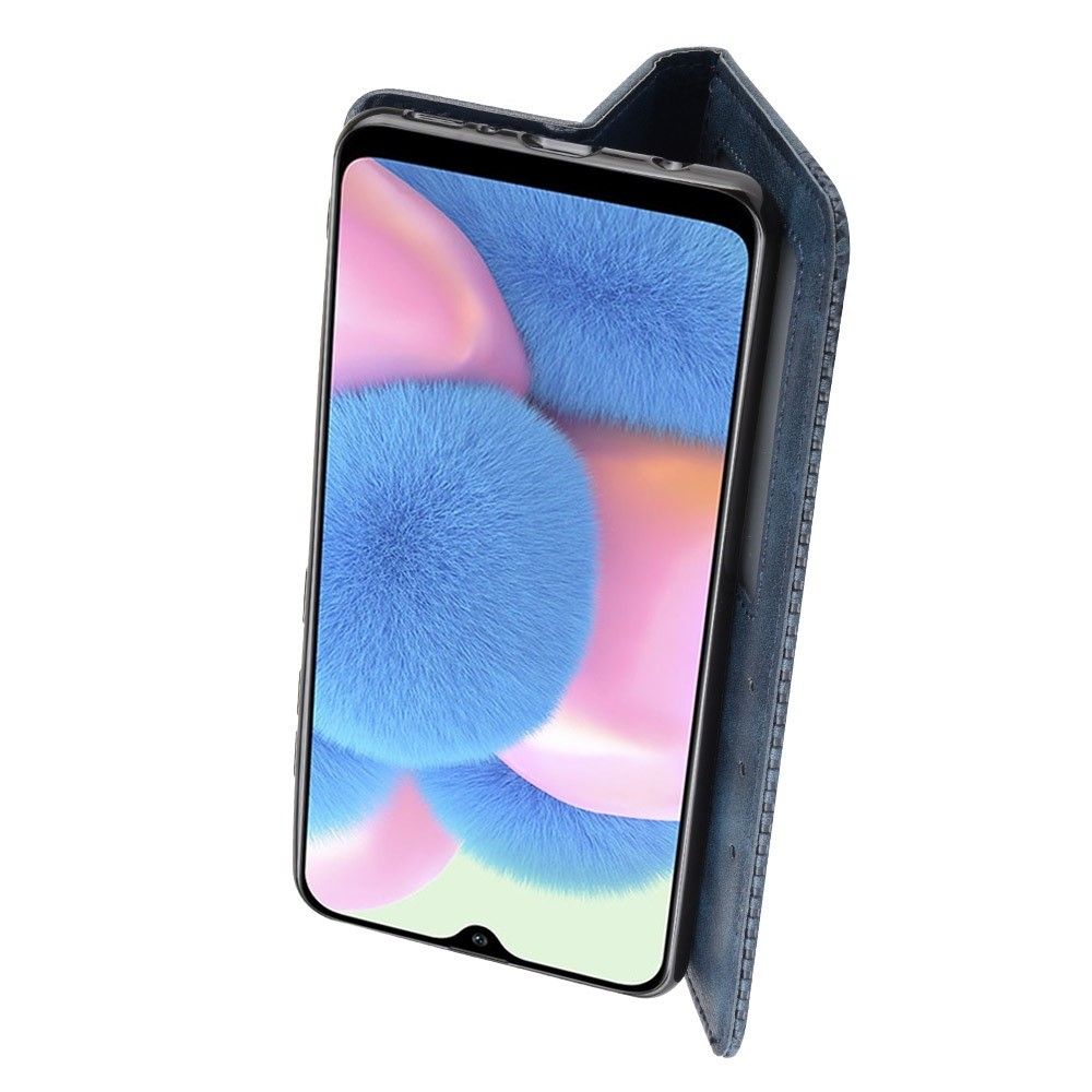 PU Кожаный Чехол Автоматическое Закрывание Подставка и Кошелёк для Samsung Galaxy A41 Синий