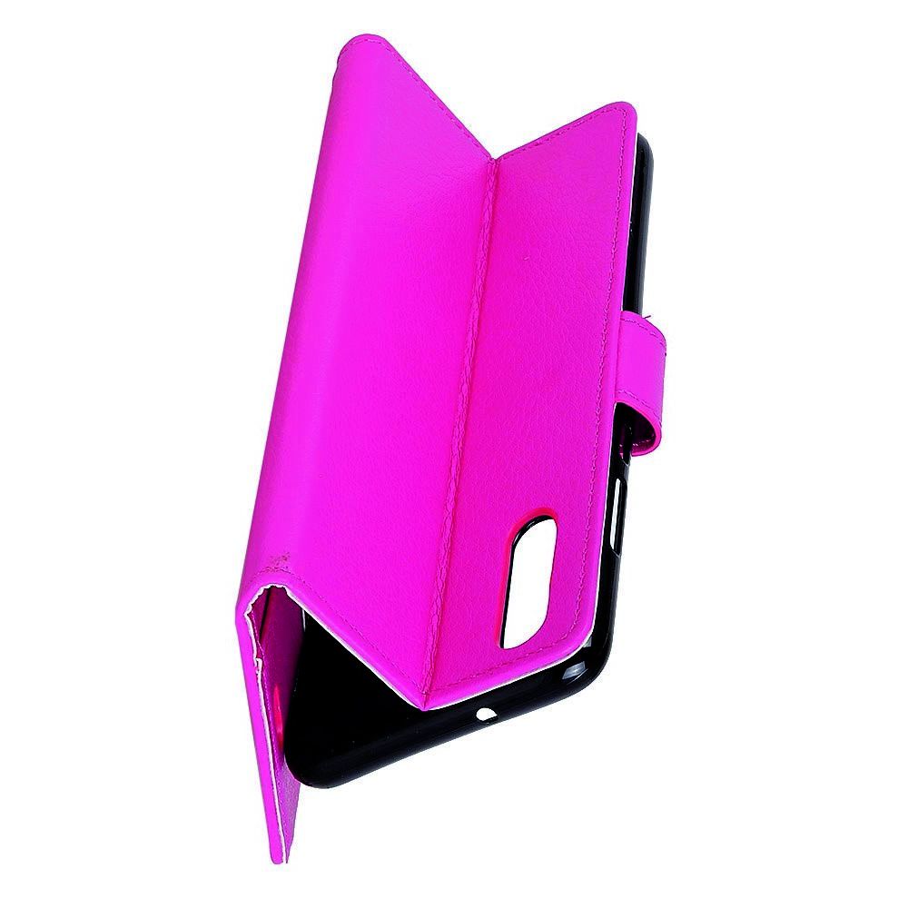 PU Кожаный Чехол Автоматическое Закрывание Подставка и Кошелёк для Samsung Galaxy A70s Розовый